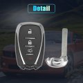 X Autohaux 4 Button Smart Key Fob Caseless Entry Remote Key Shell Cover For Chevy Camaro Malibu Equinox Cruze Trax Volt