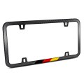 Ipick Image For Real Matte Black Carbon Fiber German Flag In Sports Stripe Slim License Plate Frame 