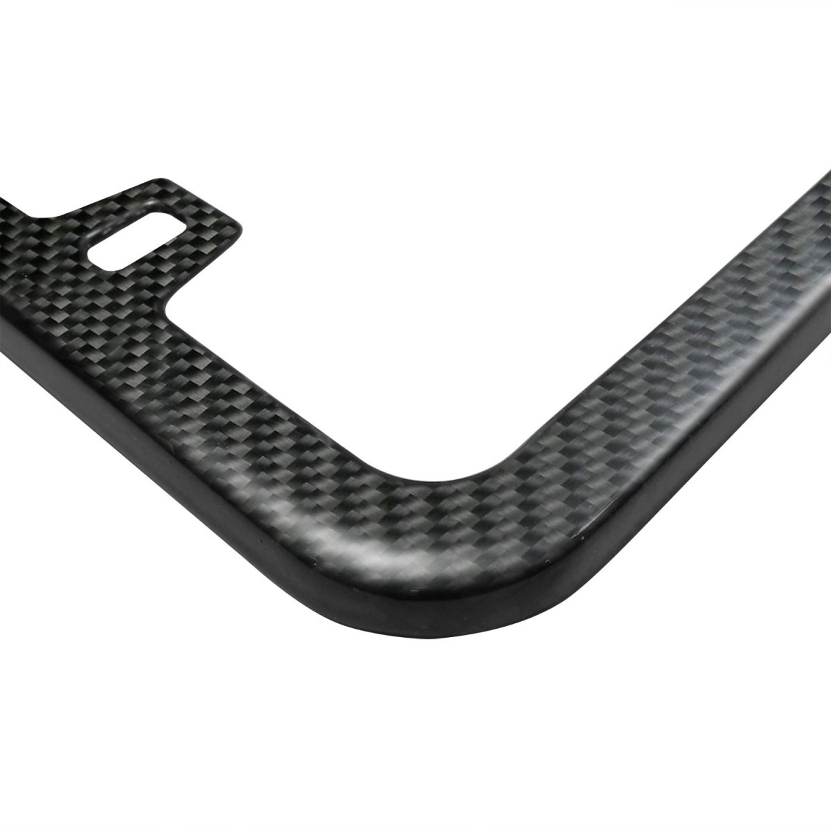 Real Matte Black Carbon Fiber German Flag In Sports Stripe Slim License Plate Frame