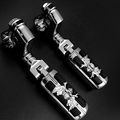 Wing Skull Zombie Shape Front Rider 1 4 Stiletto 4475 Foot Peg Clamps For Honda Shadow Ace Magna Valkyrie Chrome Body Black