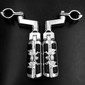 Wing Skull Zombie Shape Front Rider 1 4 Stiletto 4475 Foot Peg Clamps For Honda Shadow Ace Magna Valkyrie Chrome Body Black