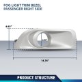 Pit66 Fog Light Trim Bezel Passenger Side W Fog Hole For Subaru Outback 2010-2012 57731aj42a Su1039101 Silver