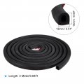 Uxcell D-shape Door Rubber Seal Strip 0 51 X0 59 Foam Automotive Weather Stripping With Self-adhesive For Cars Truck Window
