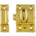 Stamped Brass Latch W Catch Antique Cabinet Doors Oval Turn Furniture Hardware Bs-1 6 
