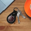 Graphics More Black Leather Texas State University Logo Keychain
