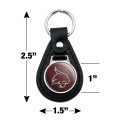 Graphics More Black Leather Texas State University Logo Keychain