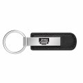 Ipick Image For Jeep Grill Silver Metal Plate Black Pu Leather Strap Key Chain Keychain Official Licensed