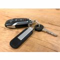 Ipick Image For Jeep Grill Silver Metal Plate Black Pu Leather Strap Key Chain Keychain Official Licensed