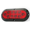 2 Pack Of Long Haul Red 6 Oval Surface Mount Stop Tail Turn Led W Black Bezel 