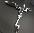 Hongk- Chrome Long Angled Peg Mounting Kit With Stiletto Shape Footpeg Compatible 1-1 2 Inch Front Engine Guard Frame Tube Iron