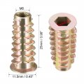 Uxcell Furniture Threaded Insert Nuts Zinc Alloy M6 Internal Threads 25mm Length 10pcs