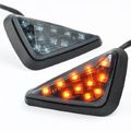 2x 10mm Black Smoke Racing 11 Led Turn Signal Light Indicator Lens Blinker Universal For Suzuki Honda Kawasaki Yamaha