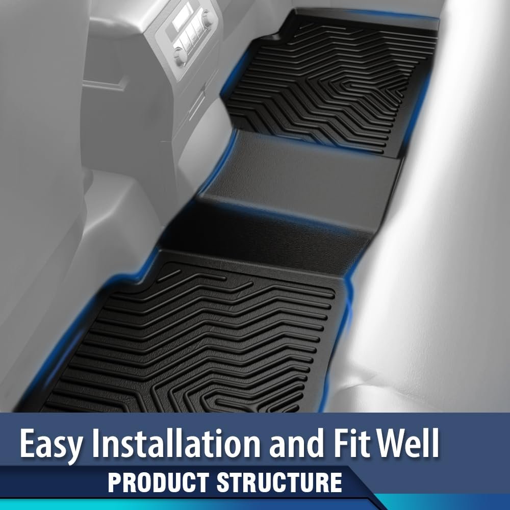 Floor Mats Cargo Liners For 2019-2024 Toyota Rav4 Include Hybrid Heavy Duty 3-piece Premium All Weather Automotive Tpe