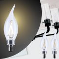 Satco 4w Ca10 Led Light Bulb 3500k Neutral White 350 Lumens Clear Flame Tip 300 Degree Beam E12 Candelabra Base 92 Cri Dimmable 
