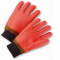 West Chester 1007or Pvc Coated Glove Pack Of 12 Orange Large Work Gloves W Jersey Lining Smooth Grip Knit Wrist Safety Apparel 