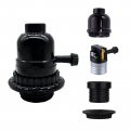 Rxeazil Ul Listed E26 Turn-knob Lamp Socket Replacement 3-way Phenolic Threaded Medium Base Light With Shade Ring For Table 