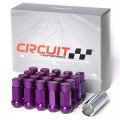 Forged Steel Extended Hex Lug Nuts 12x1 25 Purple 20 Piece Set With 17mm Tool 60 Degrees Tuner Style Seating For Aftermarket
