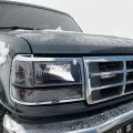 Hecasa Headlight Chrome Trim Bezel Compatible With 1992-96 Ford Bronco F150 Truck 1992-97 F250 F350 F450 Rh Lh Headlamps Pair