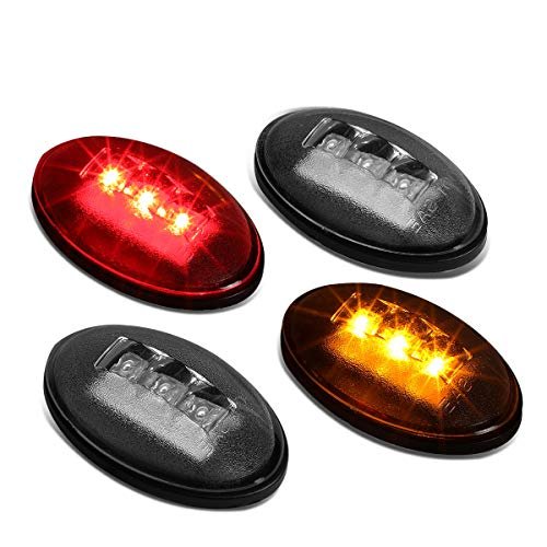 Fendl-fsd99-sm Full Kit Dually Bed Fender Led Side Marker Light Smoke Lens Rear Assemblies For Trucks Red And Amber Set Of 4