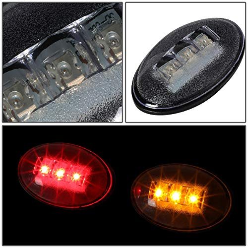 Fendl-fsd99-sm Full Kit Dually Bed Fender Led Side Marker Light Smoke Lens Rear Assemblies For Trucks Red And Amber Set Of 4