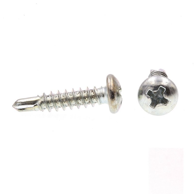 Prime-line Sheet Metal Screw Self-drilling Pan Head Phillips 8 X 3 4 In Zinc Plated Steel Pack Of 75