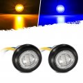 Partsam 2pcs 3 4 Round Led Marker Light Amber To Blue Auxiliary Dual Revolution Side Clearance Turn Signal Indicators Grommet 