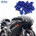 Uxcell 20pcs M6 X 20mm Blue Aluminum Alloy Motorcycle Hex Socket Head Bolts Bumper Screws Universal Replacement