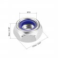 Uxcell M10 X 1 5mm Nylon Insert Hex Lock Nuts Carbon Steel White Zinc Plated Pack Of 10