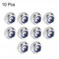 Uxcell M10 X 1 5mm Nylon Insert Hex Lock Nuts Carbon Steel White Zinc Plated Pack Of 10
