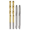 Metric Tap Drill Bit Set 2pcs M5 X 0 8 Straight Flute Thread Taps And 4 2mm Twist Bits Titanium Coated Hss6542 Screw Tapping 