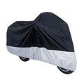 Waterproof Motorcycle Cover Universal Fit Xl 230x95x125cm Uv Resistant Breathable Washable Polyester Protection With Storage 