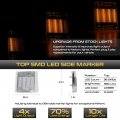 Sequential Turn Signal Full Led 4pc Chrome Corner Side Marker Light Signals For 1994-1999 Chevy Suburban Tahoe 1500 2500