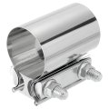 2 Inch Exhaust Clamp 304 Stainless Steel Butt Joint Band Sleeve Coupler Pipe Repair Universal Widening For Pipes Mufflers 