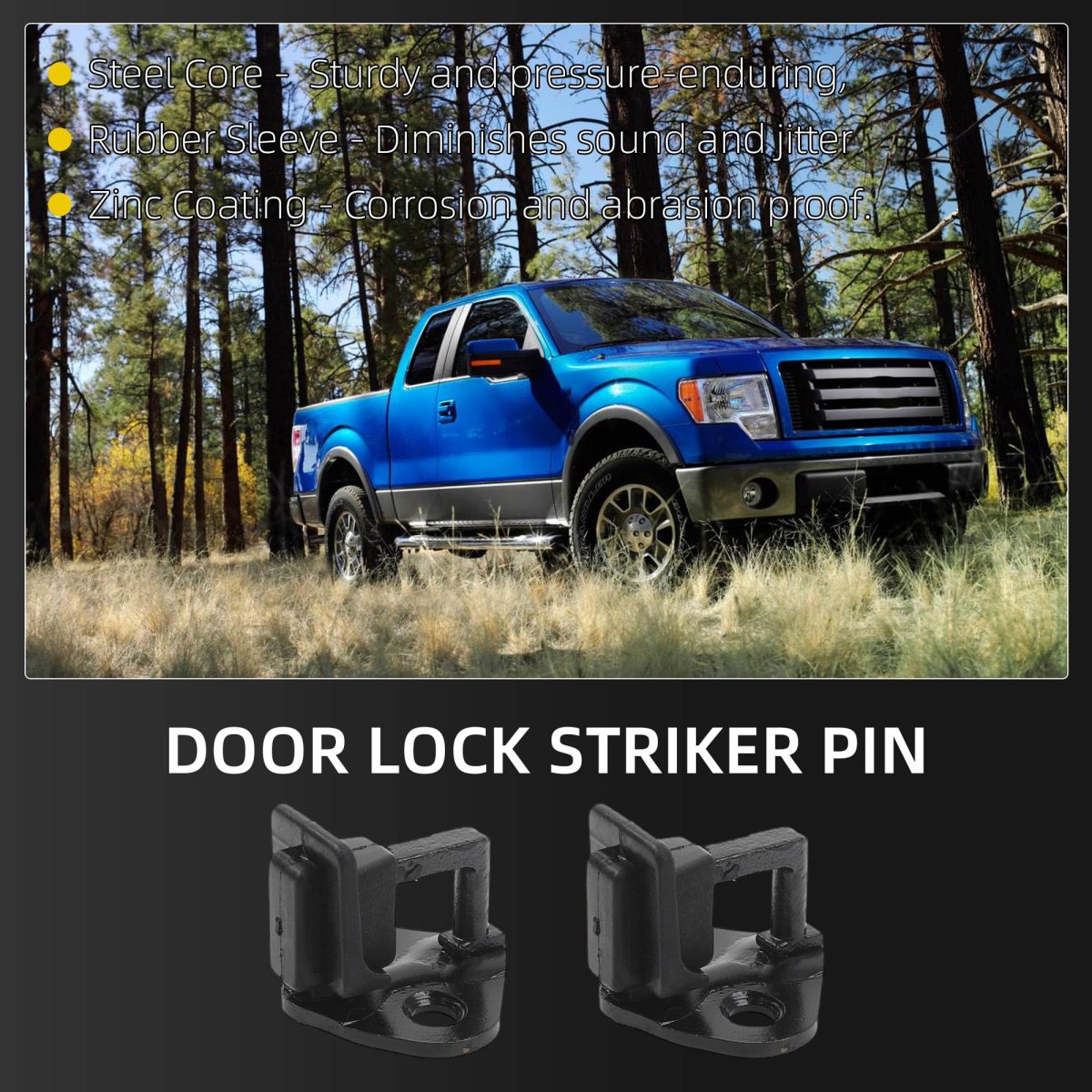 Dasbecan 2pcs Door Lock Striker Pin For Ford F-150 F-250 F-350 1999a 2016ing Repair Kit Lock Replacement Replaces
