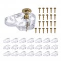 Uxcell 30set Glass Retainer Clips Kit 20mm Plastic Cabinet With Screws For Fixing 3mm Thick Doors Mirror Clear