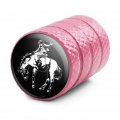 Bucking Bronco Illustration Valve Stem Caps For Tire Rim Wheel Aluminum Pink