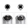 Uxcell 6-point Shallow Socket 1 4 Drive 2pcs 8mm Deep 12mm Cr-v Metric For Diy Hand-making Repair Automotive