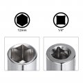 Uxcell 6-point Shallow Socket 1 4 Drive 2pcs 8mm Deep 12mm Cr-v Metric For Diy Hand-making Repair Automotive