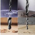 Uxcell High Speed Steel Lengthen Straight Shank Twist Drill Bit Fully Ground Black Oxide 2 5mm Diameter 95mm Total 55mm Length