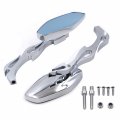 Httmt- Chrome Racing Mirror Diamond Shape Flame Stem Compatible With Hall Most Japanese Motorcycle Bike P N Mt400-012 Ttt004-cd