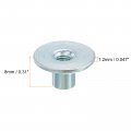 Uxcell M4 T-nuts 12pcs Carbon Steel Tee Nut Round Base Weld Nuts 8mm Height Through Hole Flange Insert Female Thread Plate