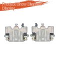 Rear Left Right Brake Calipers With Pads Replacement For Polaris Ranger 800 900 1000 Crew 2011-2019