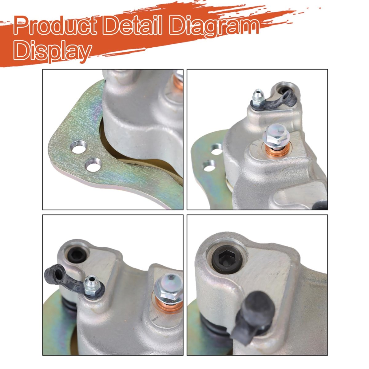 Rear Left Right Brake Calipers With Pads Replacement For Polaris Ranger 800 900 1000 Crew 2011-2019