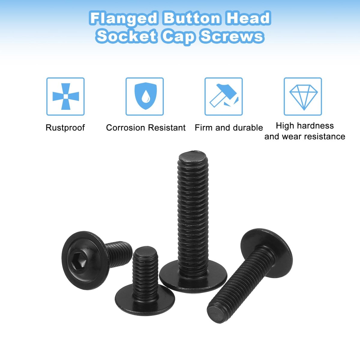 50 Pieces M5 0 8x20mm Flanged Button Head Socket Cap Screws 304 Stainless Steel Drive Fastener Bolts Fully Threaded Machine