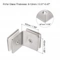 Uxcell Stainless Steel 90 Degree Glass Clamp 6pcs For 8-12mm Thickness Double Side Square Frameless Corner Bracket Clip Shower