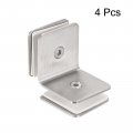 Uxcell Stainless Steel 90 Degree Glass Clamp 6pcs For 8-12mm Thickness Double Side Square Frameless Corner Bracket Clip Shower