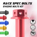 Autobahn88 Motorcycle Engine Bolt Dress-up Kit Compatible With Suzuki Gsr 600 2006-2011 Red Set Of 32
