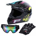 Samger Dot Adult Offroad Helmet Motocross Dirt Bike Atv Motorcycle Gloves Goggles Compliant With Fmvss 218 Xl Black 