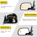 Black Left Side Mirror Fit For 2007 Chevy Silverado 1500 Classic Smooth Glass Manual Fold Heated Turn Signal