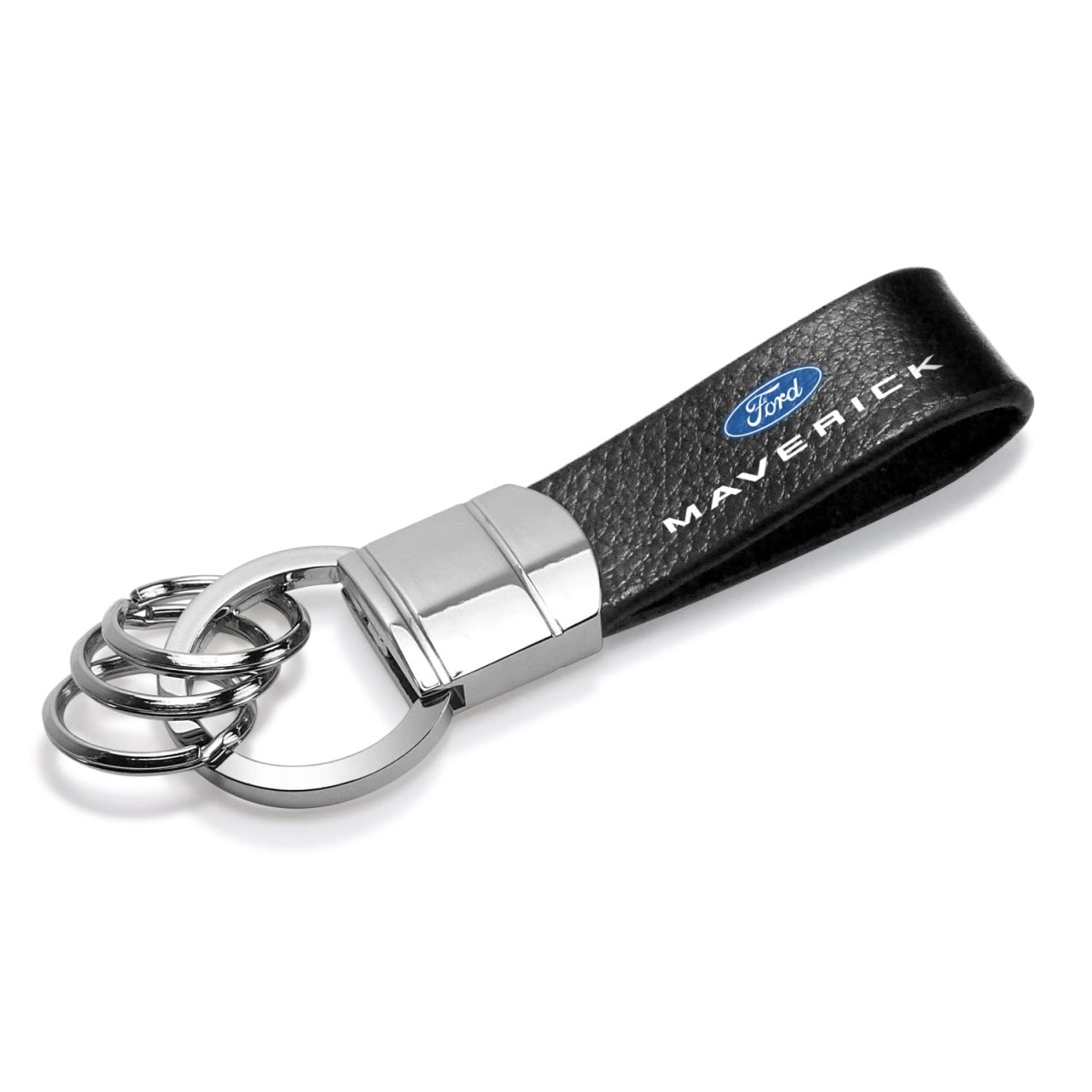 Ford Maverick Genuine Black Leather Strap Loop Key Chain